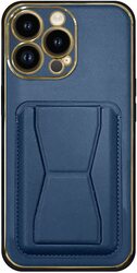 MARGOUN For iPhone 13 Pro Case Cover Leather with Kickstand and Visa Card Holder (iPhone 13 Pro, Blue)